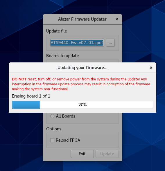 Linux Updating Firmware Progress