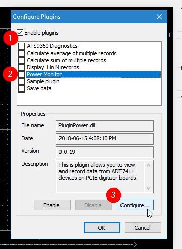 Enable --> Power Monitor --> Configure