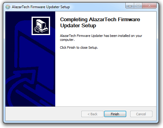 Finish AlazarTech Firmware Updater Installation